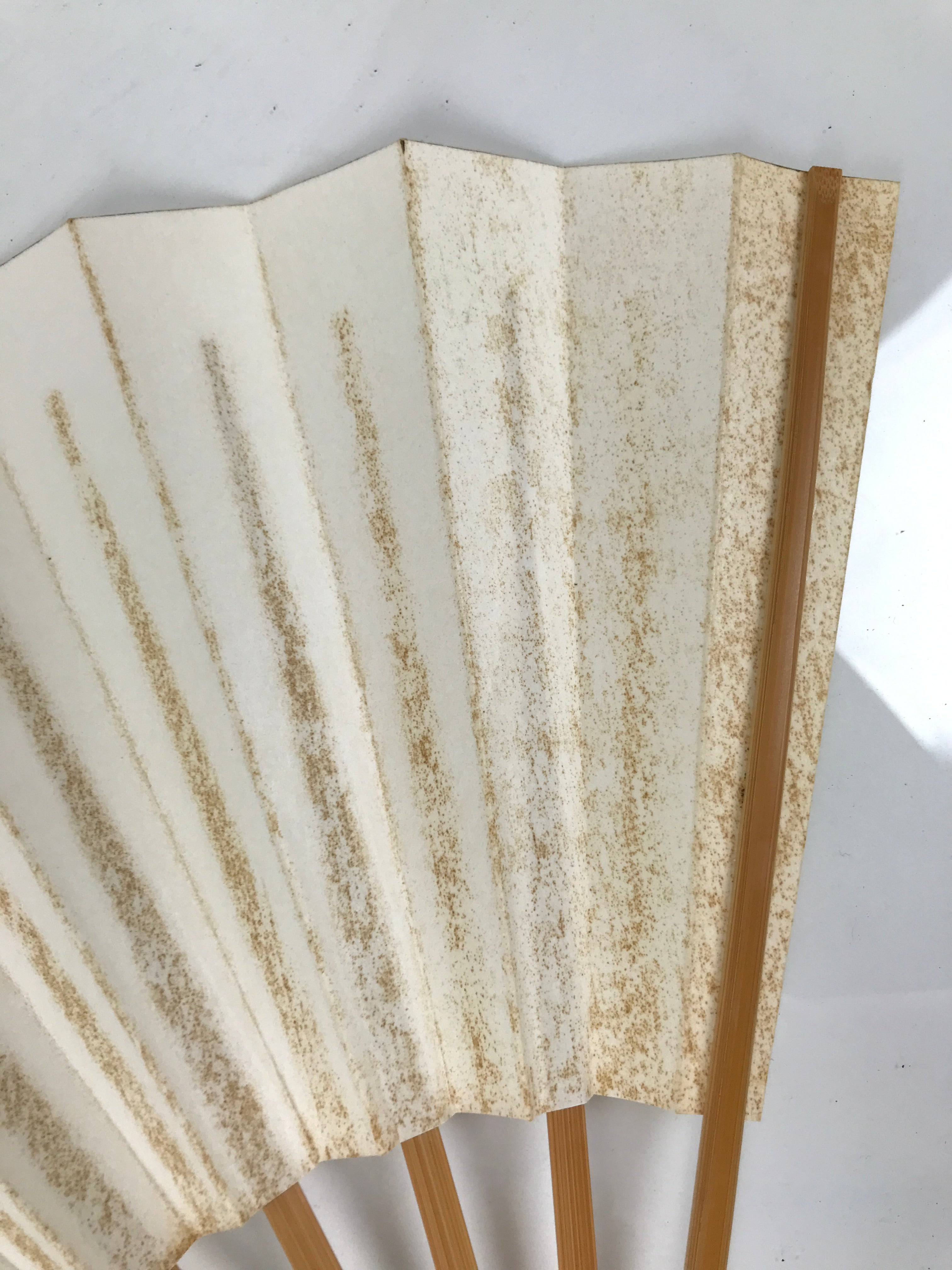 Japanese Paper Folding Fan Sensu Vtg Bamboo Frame Simple Blank White 4D891