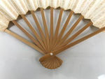 Japanese Paper Folding Fan Sensu Vtg Bamboo Frame Simple Blank White 4D891