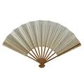 Japanese Paper Folding Fan Sensu Vtg Bamboo Frame Simple Blank White 4D891