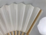 Japanese Paper Folding Fan Sensu Vtg Bamboo Frame Simple Blank White 4D947