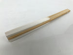 Japanese Paper Folding Fan Sensu Vtg Bamboo Frame Simple Blank White 4D947