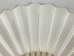 Japanese Paper Folding Fan Sensu Vtg Bamboo Frame Simple Blank White 4D947