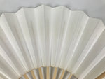 Japanese Paper Folding Fan Sensu Vtg Bamboo Frame Simple Blank White 4D947