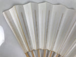 Japanese Paper Folding Fan Sensu Vtg Bamboo Frame Simple Blank White 4D948