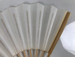 Japanese Paper Folding Fan Sensu Vtg Bamboo Frame Simple Blank White 4D948