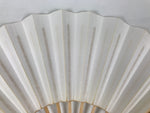 Japanese Paper Folding Fan Sensu Vtg Bamboo Frame Simple Blank White 4D948