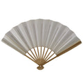 Japanese Paper Folding Fan Sensu Vtg Bamboo Frame Simple Blank White 4D948