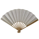 Japanese Paper Folding Fan Sensu Vtg Bamboo Frame Simple Blank White 4D948