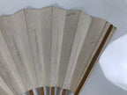 Japanese Paper Folding Fan Sensu Vtg Bamboo Frame Simple Blank White 4D949