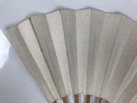 Japanese Paper Folding Fan Sensu Vtg Bamboo Frame Simple Blank White 4D949