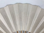 Japanese Paper Folding Fan Sensu Vtg Bamboo Frame Simple Blank White 4D949