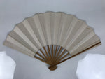 Japanese Paper Folding Fan Sensu Vtg Bamboo Frame Simple Blank White 4D949