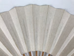 Japanese Paper Folding Fan Sensu Vtg Bamboo Frame Simple Blank White 4D949
