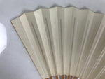 Japanese Paper Folding Fan Sensu Vtg Bamboo Frame Simple Blank White 4D950