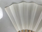 Japanese Paper Folding Fan Sensu Vtg Bamboo Frame Simple Blank White 4D951