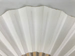Japanese Paper Folding Fan Sensu Vtg Bamboo Frame Simple Blank White 4D951