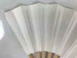 Japanese Paper Folding Fan Sensu Vtg Bamboo Frame Simple Blank White 4D951