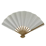 Japanese Paper Folding Fan Sensu Vtg Bamboo Frame Simple Blank White 4D951