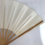 Japanese Paper Folding Fan Sensu Vtg Bamboo Frame Small Simple Blank White 4D850