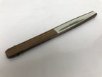Japanese Paper Folding Fan Sensu Vtg Bamboo Frame Snail Brown Calligraphy 4D936