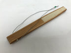 Japanese Paper Folding Fan Sensu Vtg Bamboo Frame Take Leaves Blue Beige 4D903