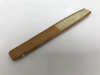 Japanese Paper Folding Fan Sensu Vtg Bamboo Frame Teal Silver Gold Lines 4D977