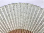 Japanese Paper Folding Fan Sensu Vtg Bamboo Frame Teal Silver Gold Lines 4D977