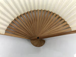 Japanese Paper Folding Fan Sensu Vtg Bamboo Frame Village Calligraphy 4D937