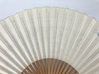 Japanese Paper Folding Fan Sensu Vtg Bamboo Frame Village Calligraphy 4D937