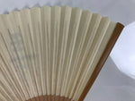Japanese Paper Folding Fan Sensu Vtg Bamboo Frame White Calligraphy Kanji 5D33