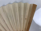 Japanese Paper Folding Fan Sensu Vtg Bamboo Frame White Calligraphy Kanji 5D34