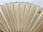 Japanese Paper Folding Fan Sensu Vtg Bamboo Frame White Calligraphy Kanji 5D35