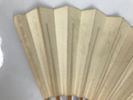 Japanese Paper Folding Fan Sensu Vtg Bamboo Frame White Calligraphy Kanji 5D39