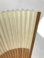 Japanese Paper Folding Fan Sensu Vtg Bamboo Frame Wisteria Flower Color 4D932