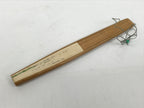 Japanese Paper Folding Fan Sensu Vtg Bamboo Frame Wisteria Flower Color 4D932