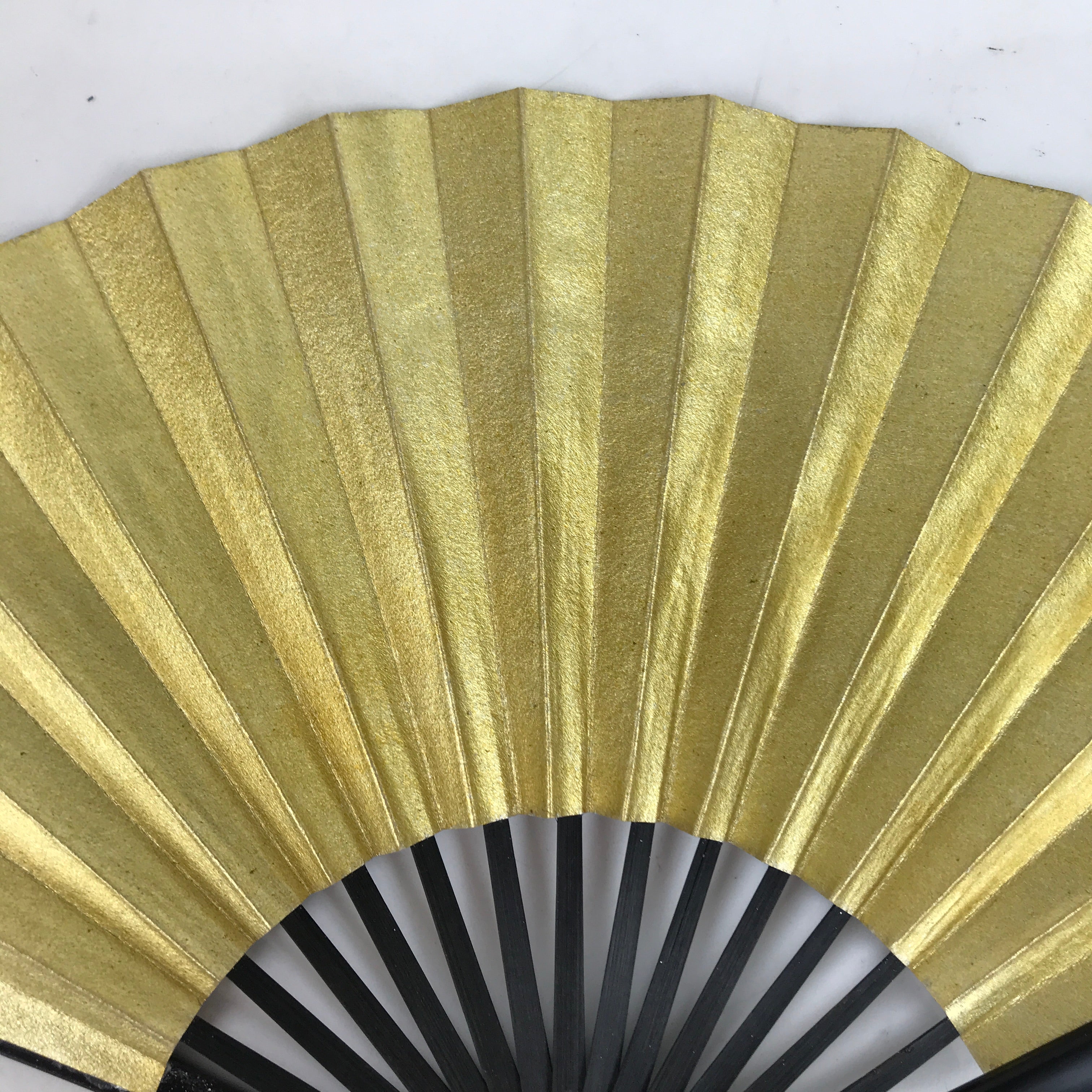 Japanese Paper Folding Fan Sensu Vtg Bamboo Resin Frame Gold Silver Formal 4D865