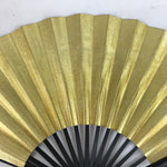 Japanese Paper Folding Fan Sensu Vtg Bamboo Resin Frame Gold Silver Formal 4D865