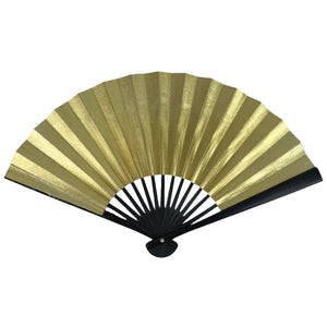 Japanese Paper Folding Fan Sensu Vtg Bamboo Resin Frame Gold Silver Formal 4D865