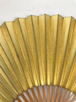 Japanese Paper Folding Fan Sensu Vtg Bamboo Resin Gold Silver White Formal 4D906