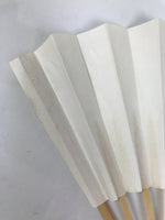 Japanese Paper Folding Fan Sensu Vtg Bamboo Wood Frame Simple Blank White 4D885