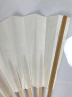 Japanese Paper Folding Fan Sensu Vtg Bamboo Wood Frame Simple Blank White 4D886