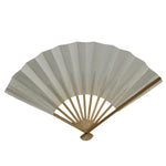 Japanese Paper Folding Fan Sensu Vtg Bamboo Wood Frame Simple Blank White 4D886