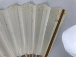 Japanese Paper Folding Fan Sensu Vtg Flower Red Green Bamboo Frame 4D992