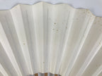 Japanese Paper Folding Fan Sensu Vtg Flower Red Green Bamboo Frame 4D992