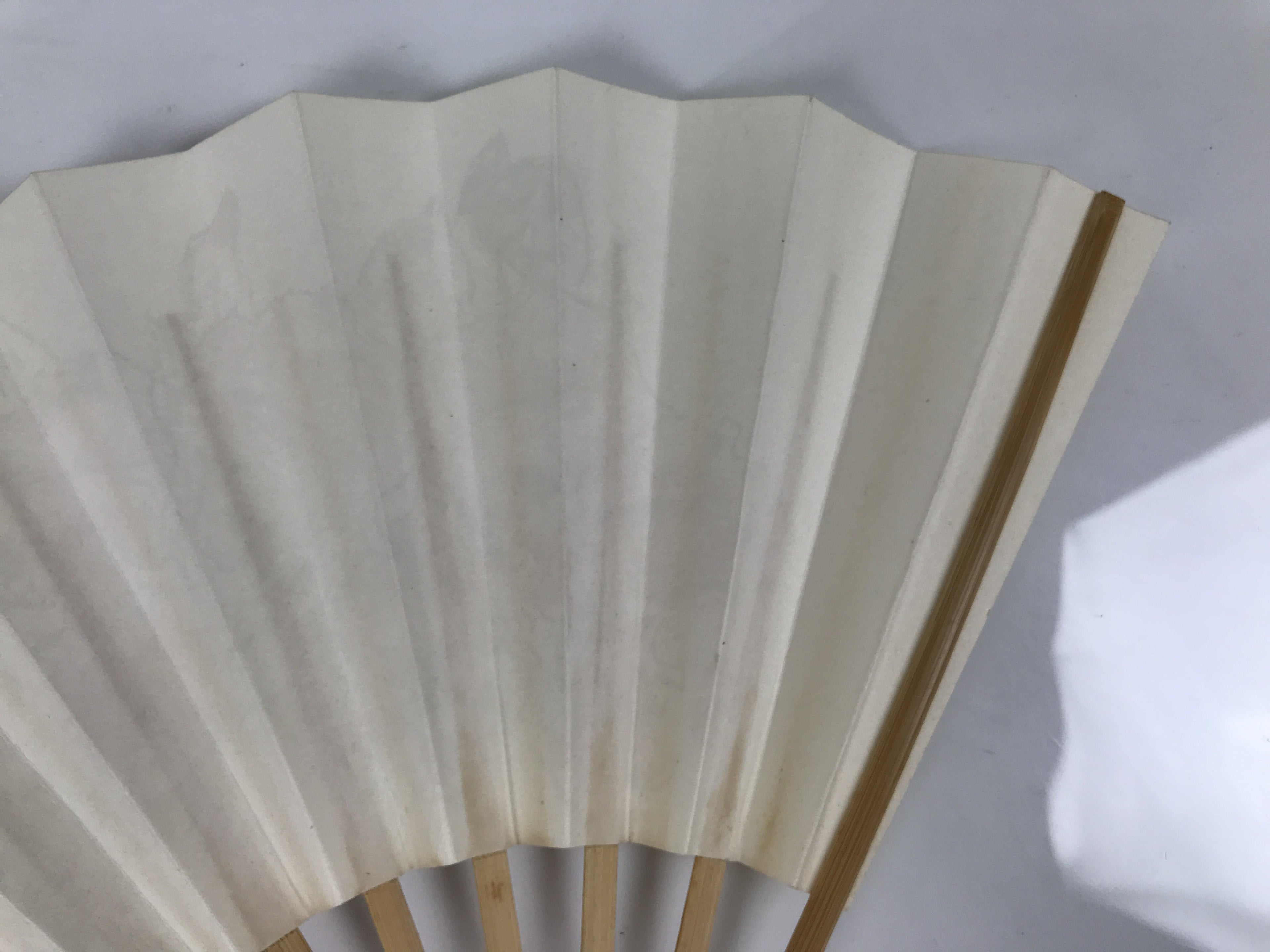Japanese Paper Folding Fan Sensu Vtg Flowers Drawing Purple Bamboo Frame 4D993