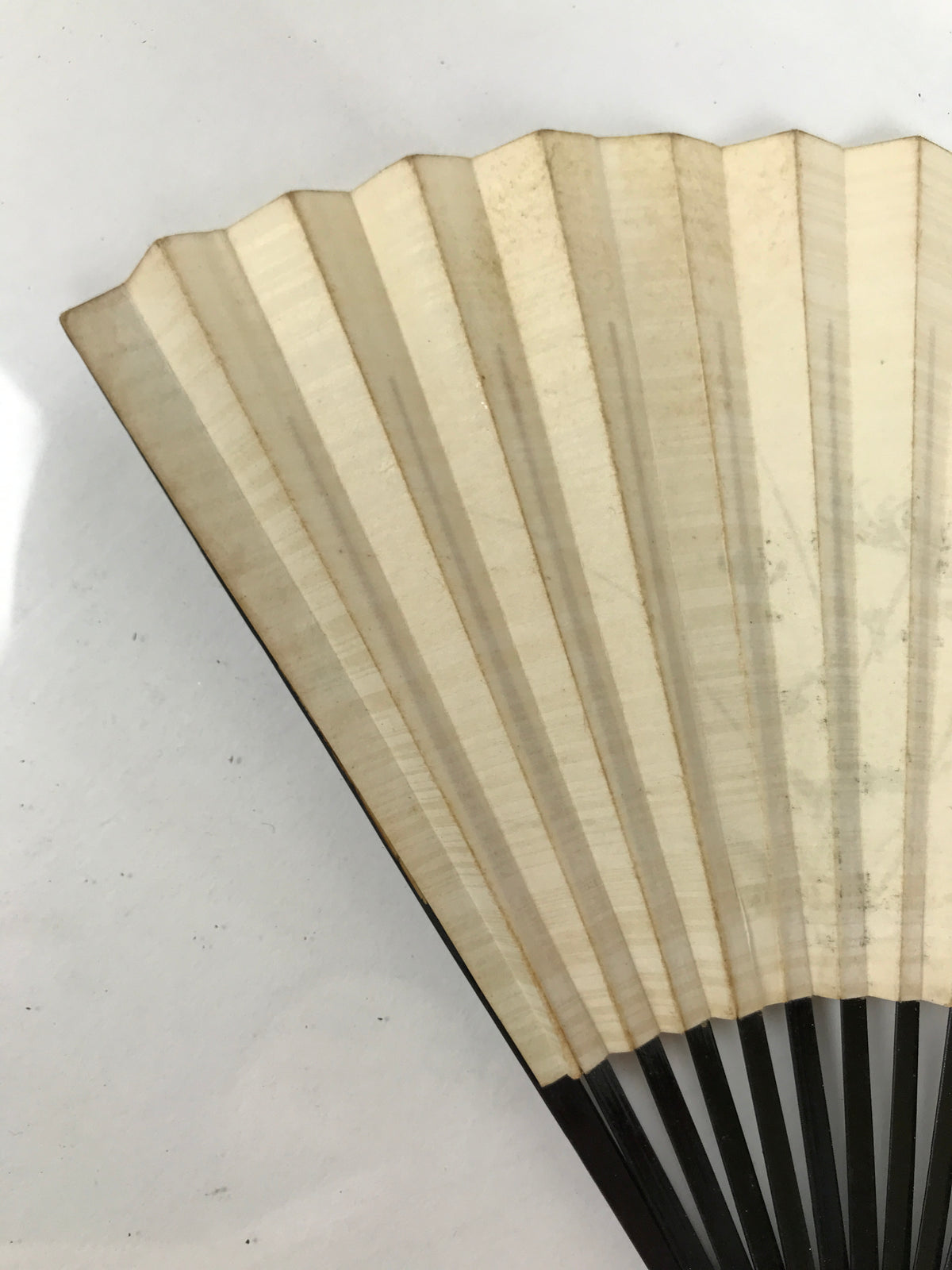 Japanese Paper Folding Fan Sensu Vtg Lacquer Bamboo Spider Lily Higanbana 4D905