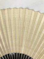 Japanese Paper Folding Fan Sensu Vtg Lacquer Bamboo Spider Lily Higanbana 4D905