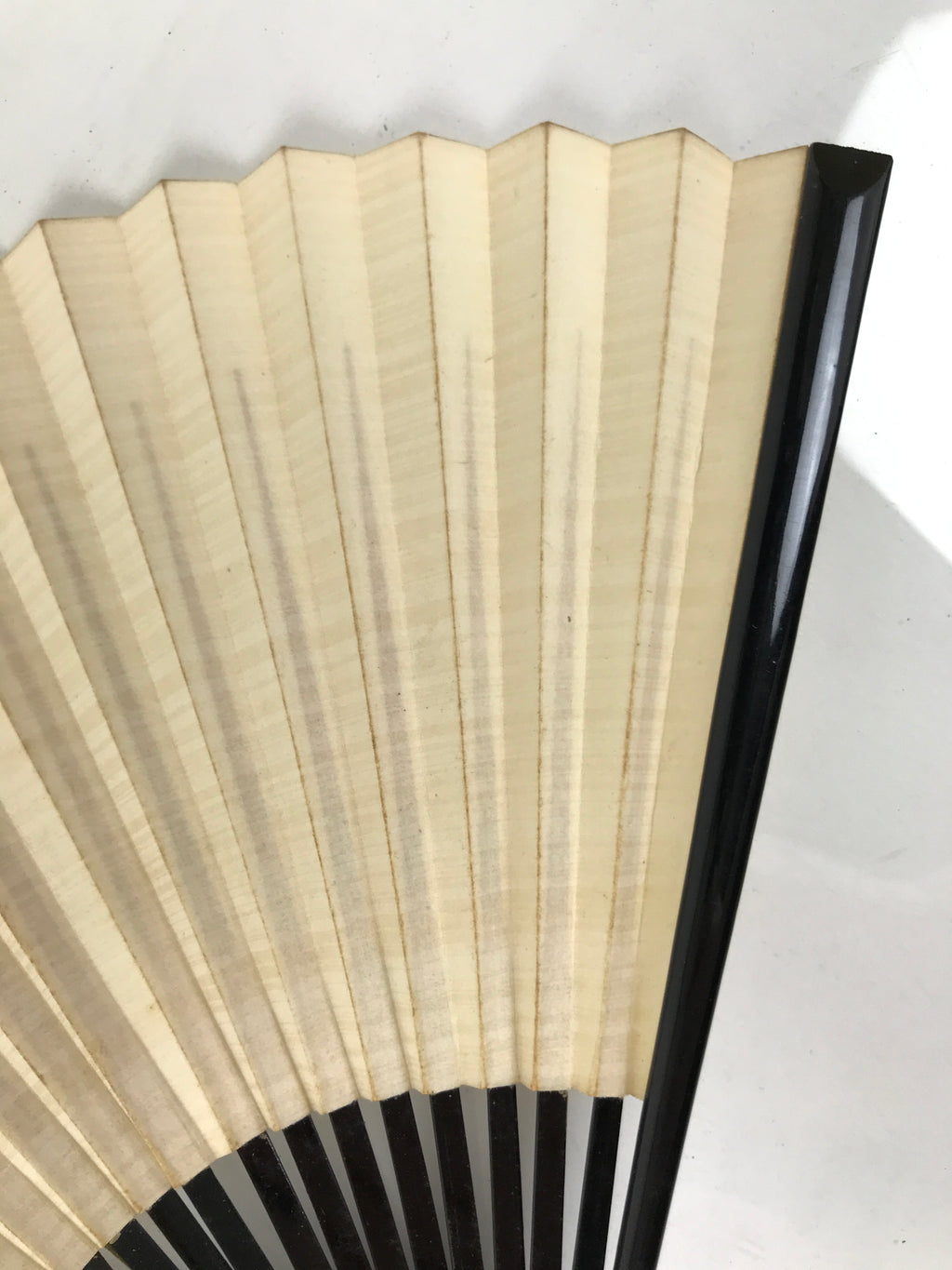 Japanese Paper Folding Fan Sensu Vtg Lacquer Bamboo Spider Lily Higanbana 4D905