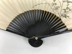 Japanese Paper Folding Fan Sensu Vtg Lacquer Bamboo Spider Lily Higanbana 4D905