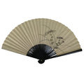 Japanese Paper Folding Fan Sensu Vtg Lacquer Bamboo Spider Lily Higanbana 4D905